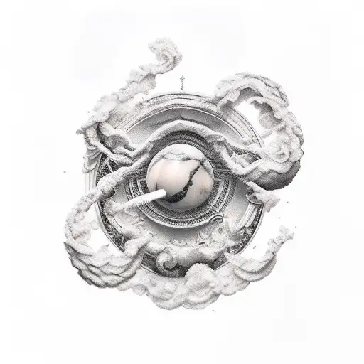 marble and smoke tattoo design idea