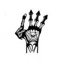 skeleton hand holding 5 cards tattoo design idea
