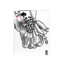 skeleton hand holding 5 poker cards tattoo design idea