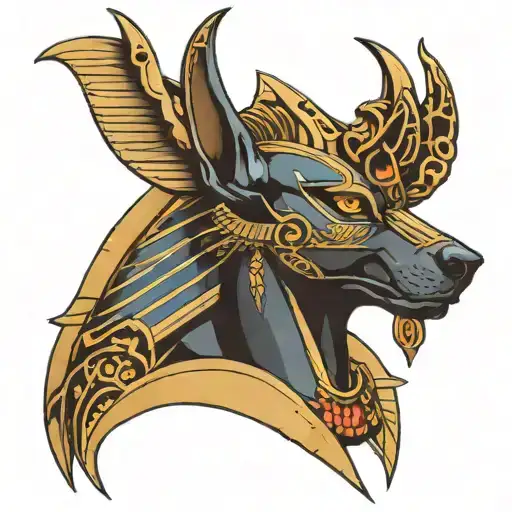 Egypt anubis scarabeus tattoo design idea