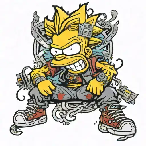 bart simpson tattoo design idea