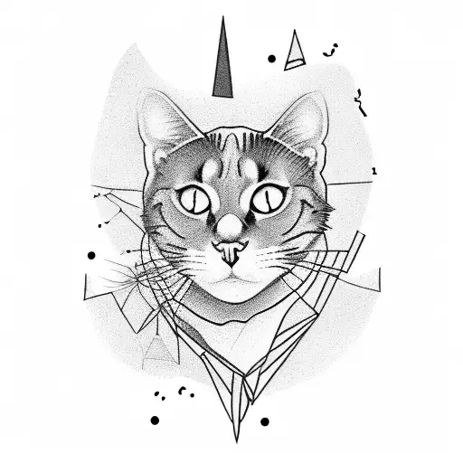 Silhoutte of a thin black cat that is stretching horizontally tattoo design idea