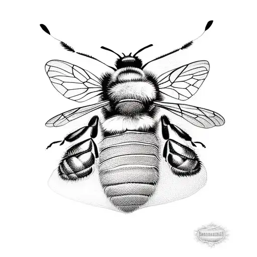 Honey Bee with hat tattoo design idea