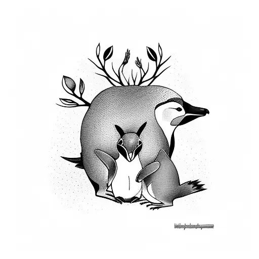 Design a tattoo showcasing the beauty of Australian wildlife, such as kangaroos and penguins tattoo design idea
