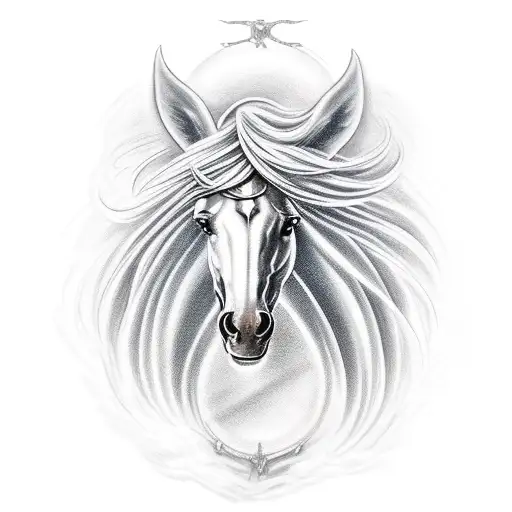 godess storm horse tattoo design idea