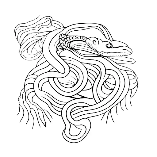 Eva , The snake and the forbidden fruit  tattoo design idea