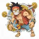 one piece luffy gear 5 tattoo design idea