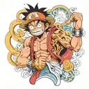 one piece luffy gear 5 tattoo design idea