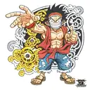 one piece luffy gear 5 tattoo design idea