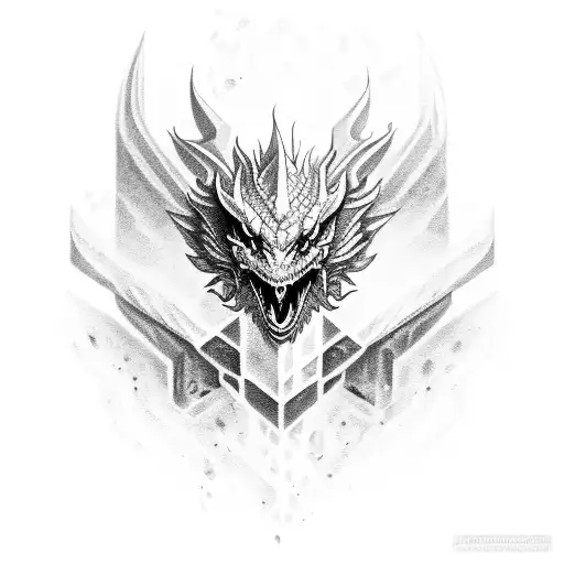 dragon face a un chevalier tattoo design idea