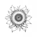 Sunflower and bee tattoo design idea