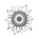 Sunflower and bee tattoo design idea