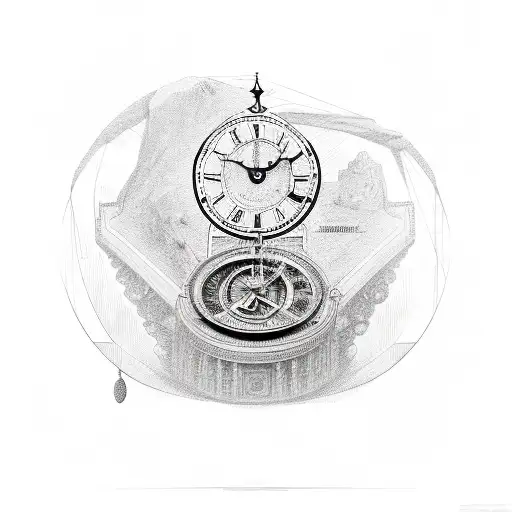 orologio in nuemri romani che indica le 19:48 tattoo design idea