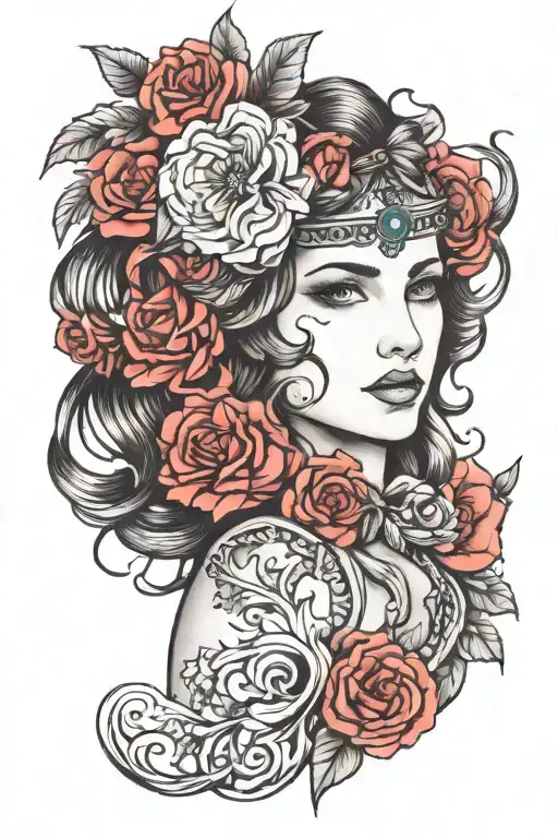 persephone greek goddess tattoo design idea