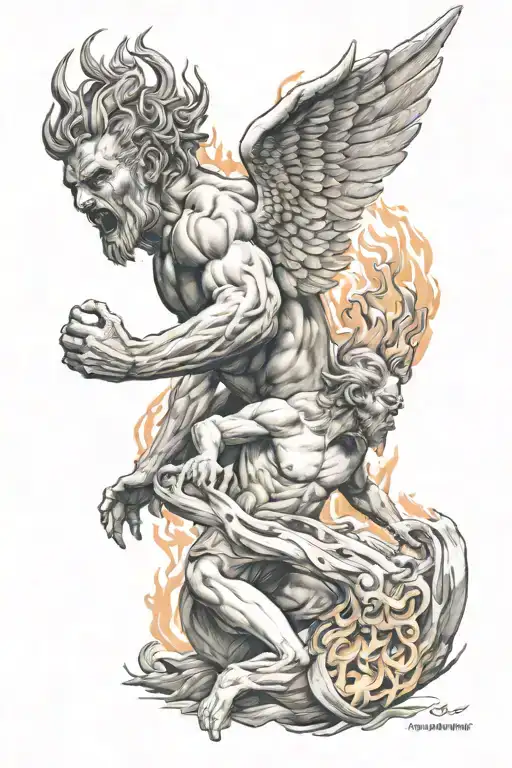 FIRE AND PROMETHEUS tattoo design idea