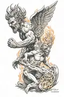 FIRE AND PROMETHEUS tattoo design idea