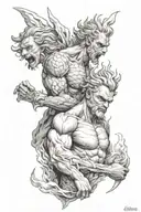 FIRE AND PROMETHEUS tattoo design idea