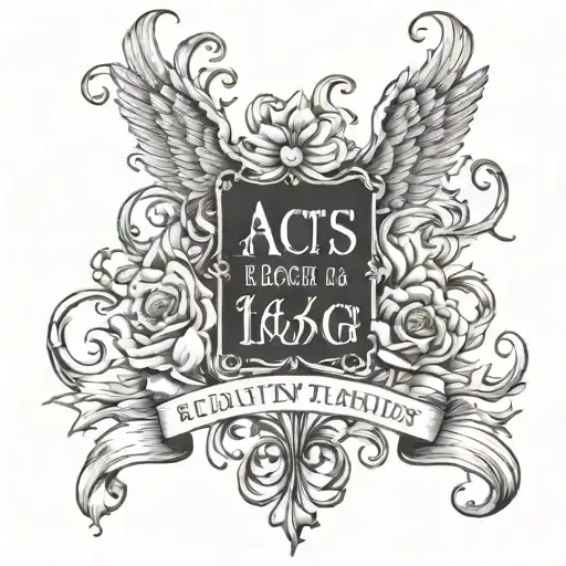 Acts 16:9 biblical verse tattoo design idea