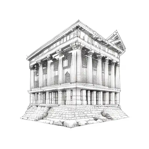 Opera House vs Acropolis tattoo design idea