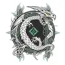 cyberpunk dragon tattoo design idea