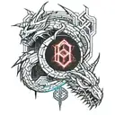 cyberpunk dragon tattoo design idea