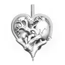 anatomical heart missing piece shaped like Iraq tattoo design idea