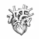 anatomical heart missing piece shaped like Iraq tattoo design idea