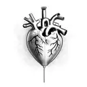 anatomical heart missing piece shaped like Iraq tattoo design idea