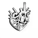 anatomical heart missing piece shaped like Iraq tattoo design idea