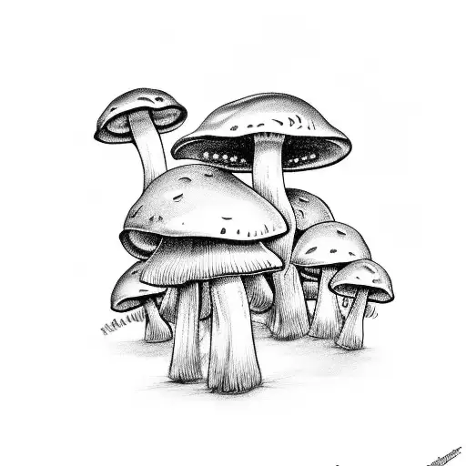 mushroom eyes tattoo design idea