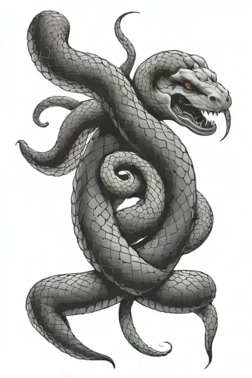 The snake that eats itself and eternity tattoo design idea