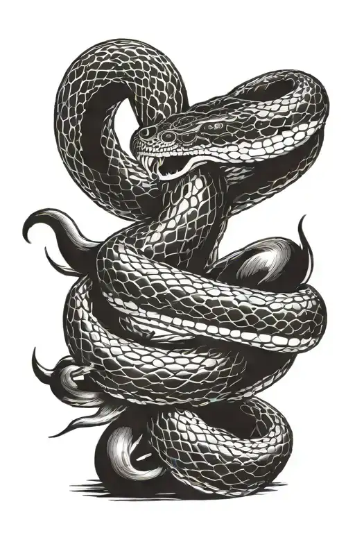 snake eating itself tattoo design idea