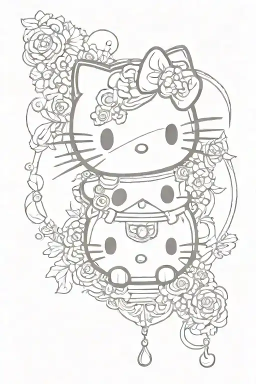 hello kitty old school tattoo design idea