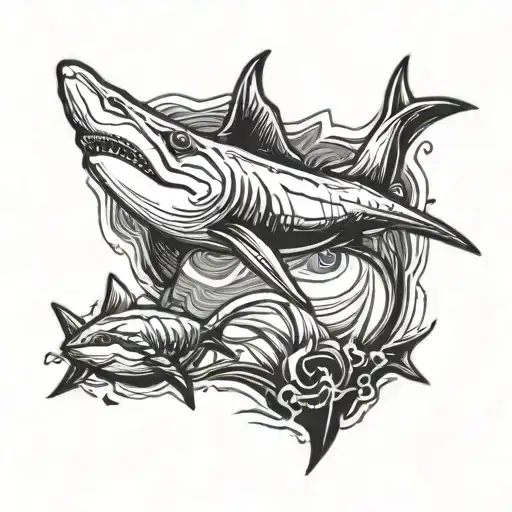 Hammerhead shark tattoo design idea