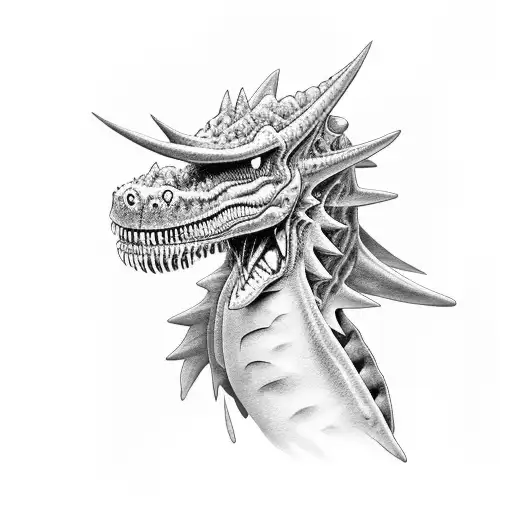 dino mon and her son  tattoo design idea