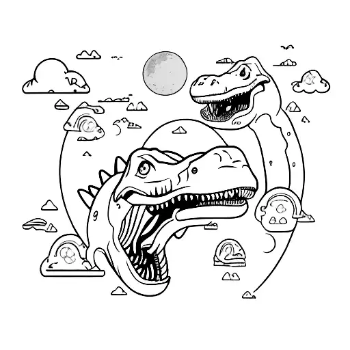 dino mon and son  tattoo design idea