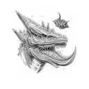 dino mon and son  tattoo design idea