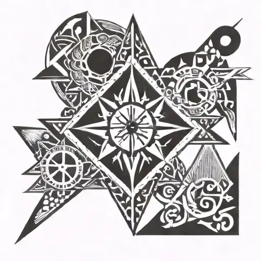 square and compass carpenter companions, Brittany, family tattoo design idea