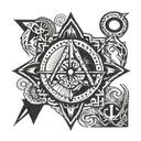 square and compass carpenter companions, Brittany, family tattoo design idea