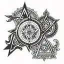 square and compass carpenter companions, Brittany, family tattoo design idea