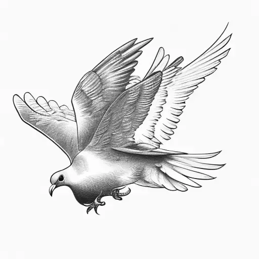 a dove and a raven, floral and skulls ring border gothic style.  tattoo design idea