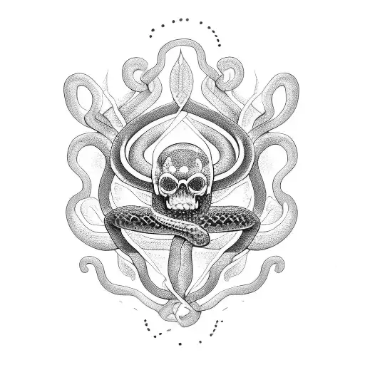ayahuasca vine and snake  tattoo design idea