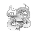 ayahuasca vine and snake  tattoo design idea