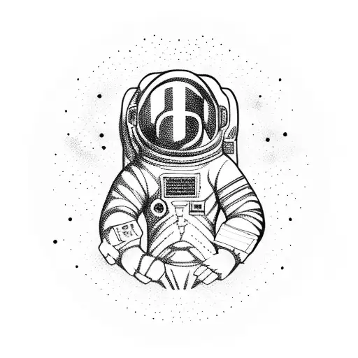 Dotwork Geometric Astronaut Tattoo Design | Freelancer