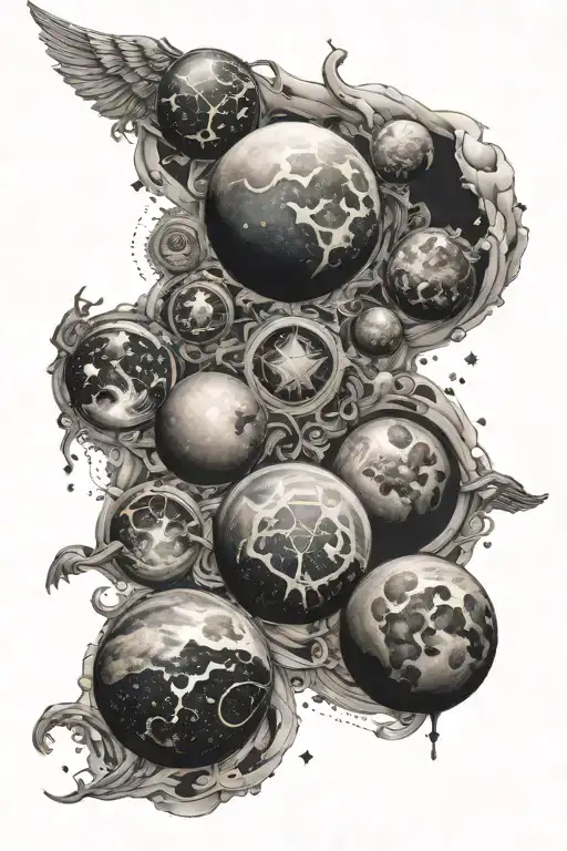 celestial bodies tattoo design idea