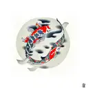 Japanese style with koi fish and a Crane tattoo design idea