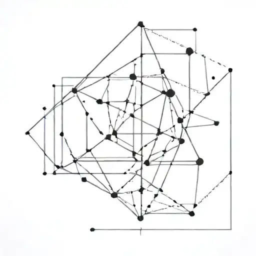 fine lines and filled geometrical areas tattoo design idea