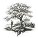 wanderer and cherry tree tattoo design idea