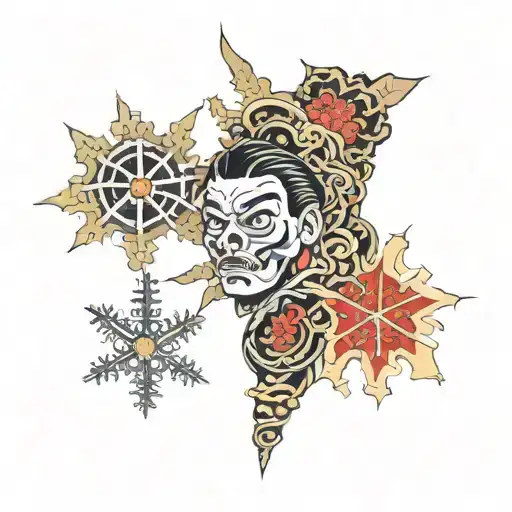 gangster snowflake tattoo design idea