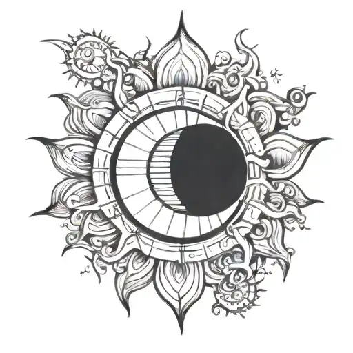 You know the sun, in the middle of which is a single eye tattoo design idea